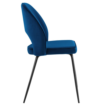 Modway Outlet Nico Performance Velvet Dining Chair Set of 2 by Modway  Bar and Dining Furniture Black Navy - EEI-4673-BLK-NAV