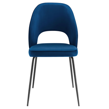 Modway Outlet Nico Performance Velvet Dining Chair Set of 2 by Modway  Bar and Dining Furniture Black Navy - EEI-4673-BLK-NAV
