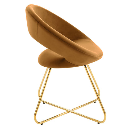 Modway Outlet Nouvelle Performance Velvet Dining Chair Set of 2 by Modway  Bar and Dining Furniture Gold Cognac - EEI-4681-GLD-COG