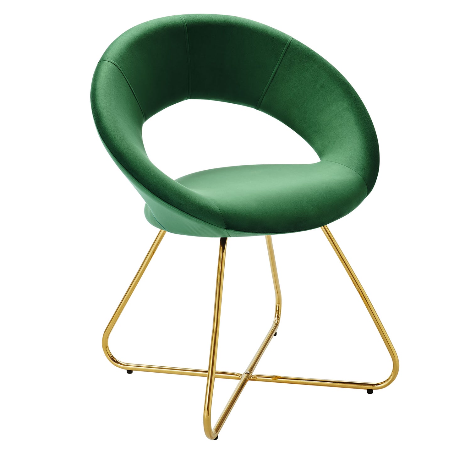Modway Outlet Nouvelle Performance Velvet Dining Chair Set of 2 by Modway  Bar and Dining Furniture Gold Emerald - EEI-4681-GLD-EME
