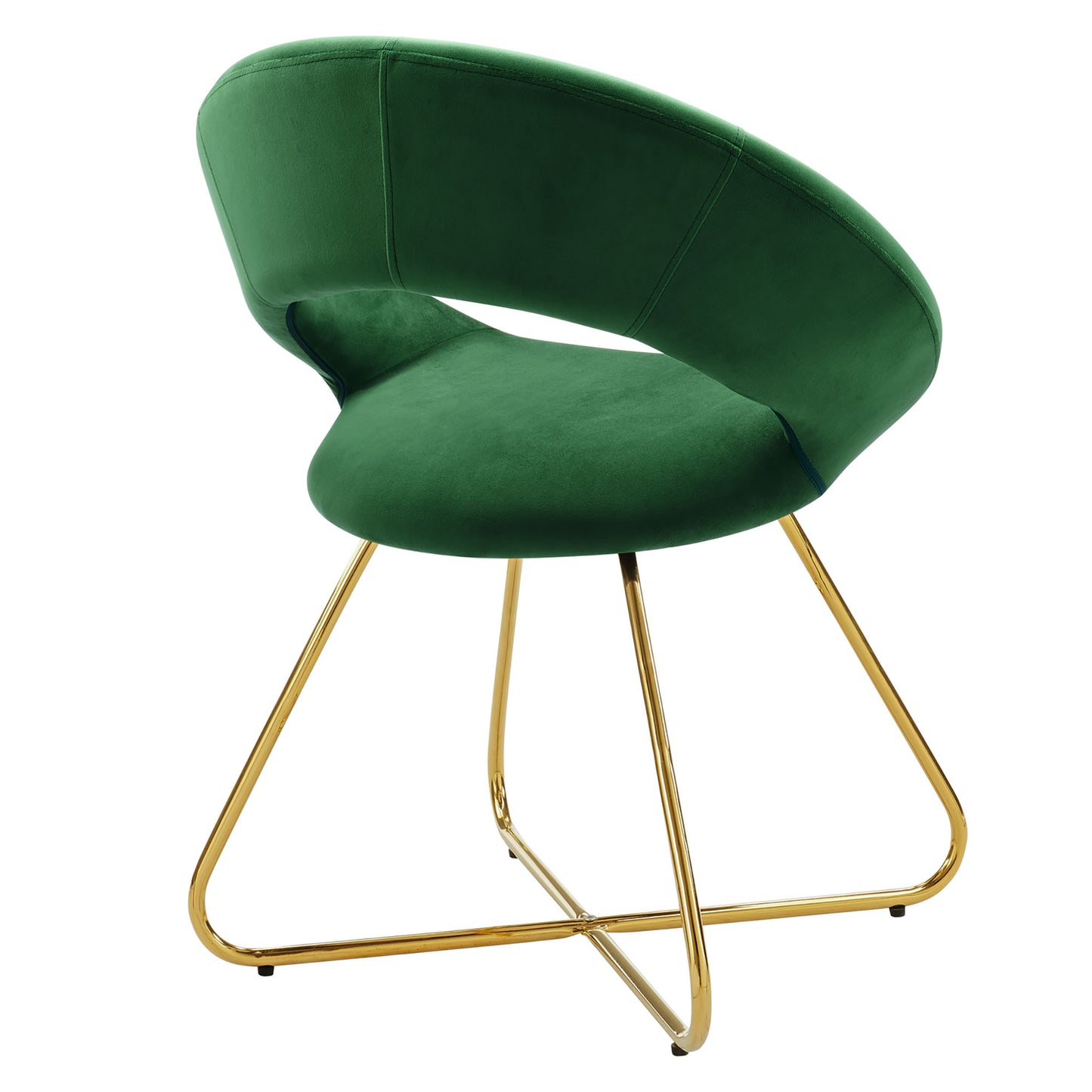 Modway Outlet Nouvelle Performance Velvet Dining Chair Set of 2 by Modway  Bar and Dining Furniture Gold Emerald - EEI-4681-GLD-EME