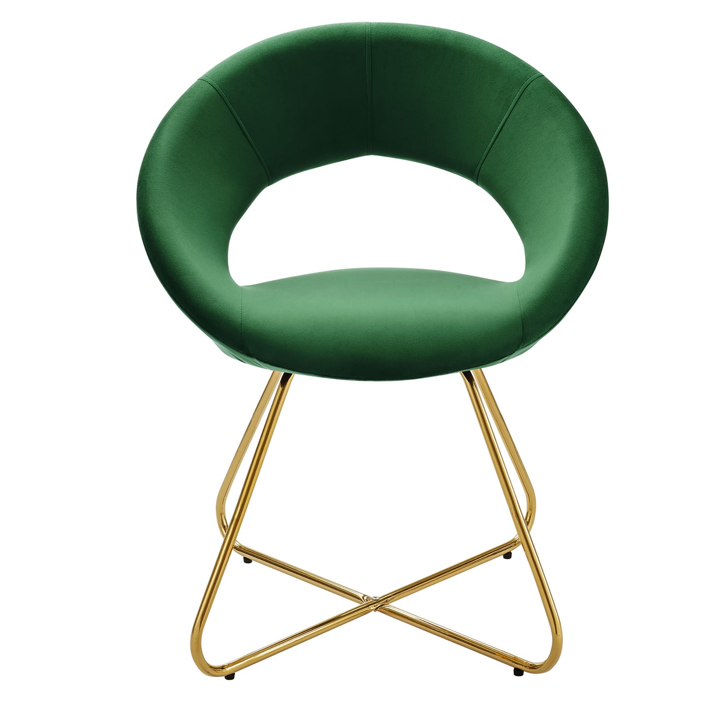 Modway Outlet Nouvelle Performance Velvet Dining Chair Set of 2 by Modway  Bar and Dining Furniture Gold Emerald - EEI-4681-GLD-EME