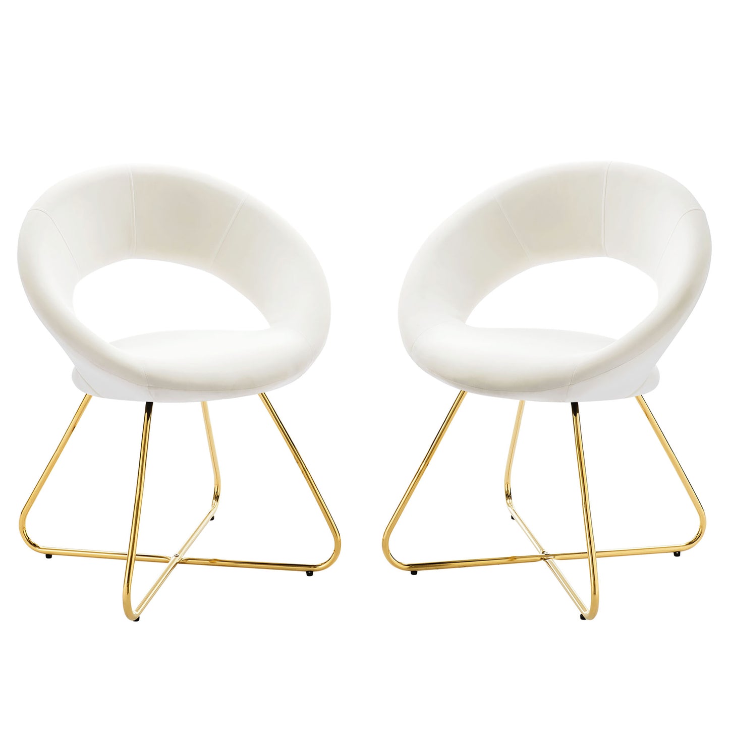 Modway Outlet Nouvelle Performance Velvet Dining Chair Set of 2 by Modway  Bar and Dining Furniture Gold White - EEI-4681-GLD-WHI