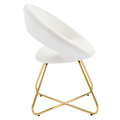 Modway Outlet Nouvelle Performance Velvet Dining Chair Set of 2 by Modway  Bar and Dining Furniture Gold White - EEI-4681-GLD-WHI