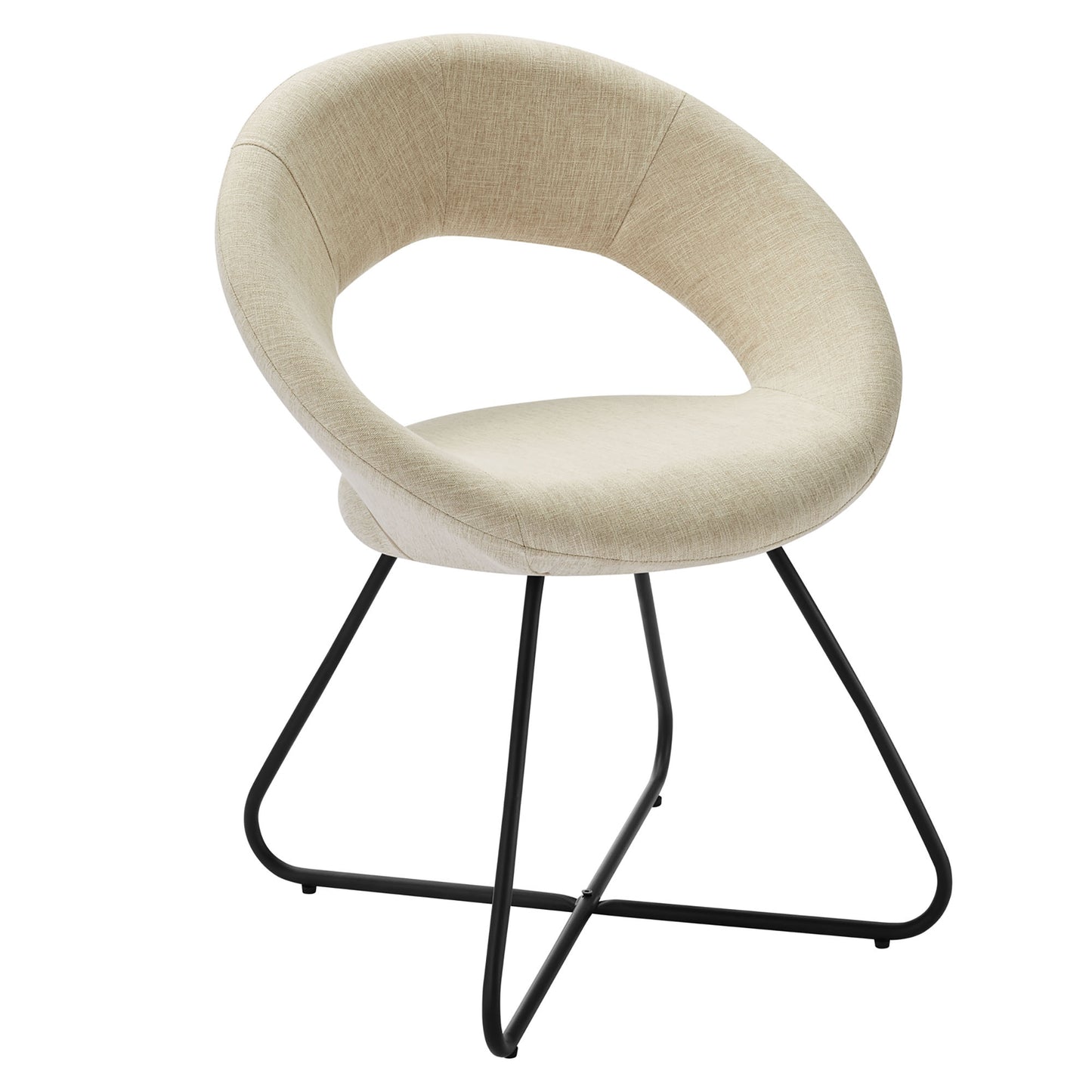 Modway Outlet Nouvelle Upholstered Fabric Dining Chair Set of 2 by Modway  Bar and Dining Furniture Black Beige - EEI-4683-BLK-BEI