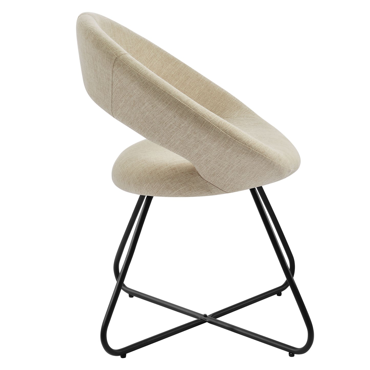 Modway Outlet Nouvelle Upholstered Fabric Dining Chair Set of 2 by Modway  Bar and Dining Furniture Black Beige - EEI-4683-BLK-BEI