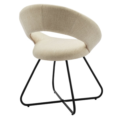 Modway Outlet Nouvelle Upholstered Fabric Dining Chair Set of 2 by Modway  Bar and Dining Furniture Black Beige - EEI-4683-BLK-BEI