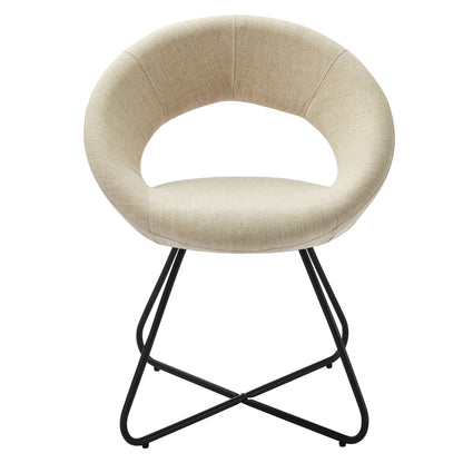 Modway Outlet Nouvelle Upholstered Fabric Dining Chair Set of 2 by Modway  Bar and Dining Furniture Black Beige - EEI-4683-BLK-BEI