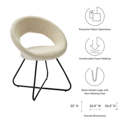 Modway Outlet Nouvelle Upholstered Fabric Dining Chair Set of 2 by Modway  Bar and Dining Furniture Black Beige - EEI-4683-BLK-BEI