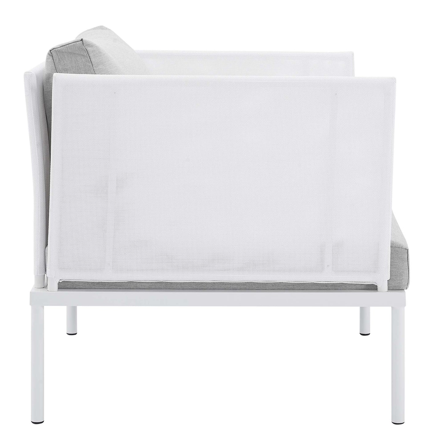Modway Outlet Harmony 3-Piece Sunbrella? Outdoor Patio Aluminum Seating Set by Modway  Outdoor Furniture Furniture White Gray - EEI-4686-WHI-GRY-SET