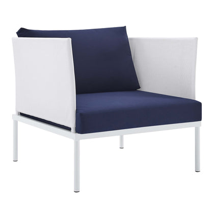 Modway Outlet Harmony 3-Piece Sunbrella? Outdoor Patio Aluminum Seating Set by Modway  Outdoor Furniture Furniture White Navy - EEI-4686-WHI-NAV-SET