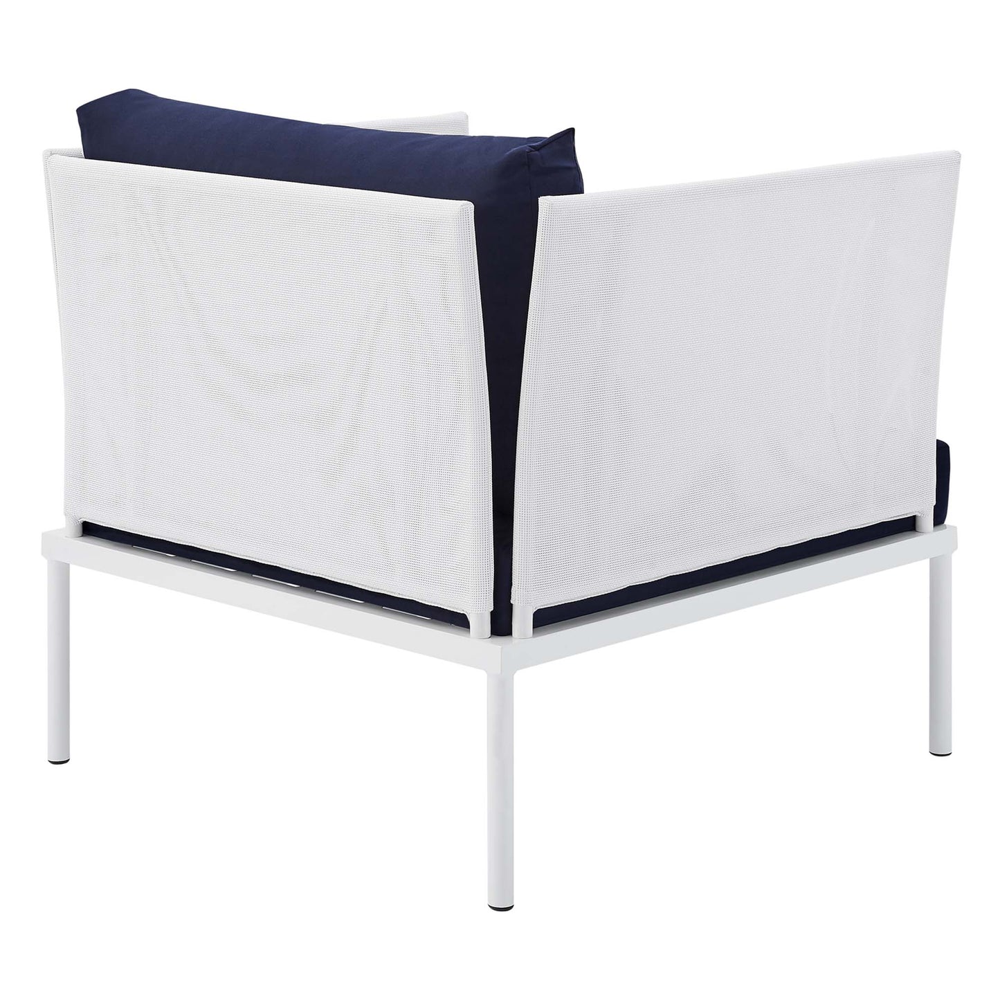 Modway Outlet Harmony 3-Piece Sunbrella? Outdoor Patio Aluminum Seating Set by Modway  Outdoor Furniture Furniture White Navy - EEI-4686-WHI-NAV-SET