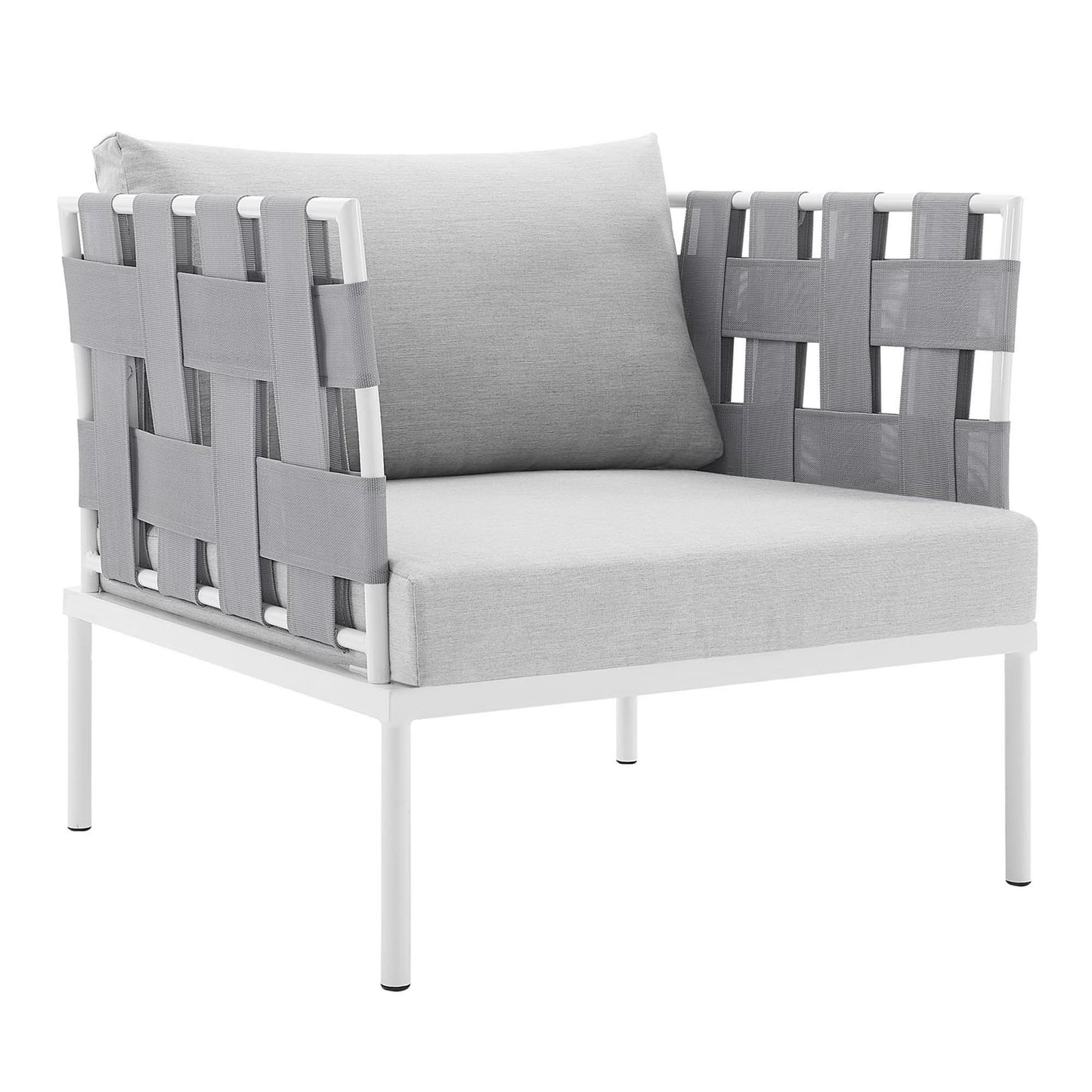 Modway Outlet Harmony 3-Piece Sunbrella? Outdoor Patio Aluminum Seating Set by Modway  Outdoor Furniture Furniture Gray Gray - EEI-4687-GRY-GRY-SET