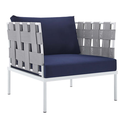 Modway Outlet Harmony 3-Piece Sunbrella? Outdoor Patio Aluminum Seating Set by Modway  Outdoor Furniture Furniture Gray Navy - EEI-4687-GRY-NAV-SET