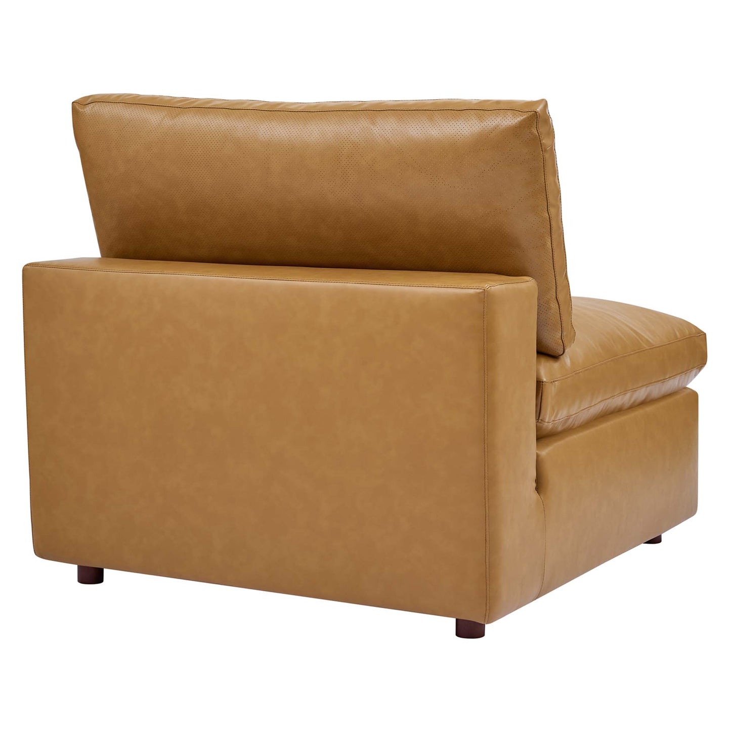 Modway Outlet Commix Down Filled Overstuffed Vegan Leather Armless Chair by Modway  Living Room Furniture Tan - EEI-4694-TAN