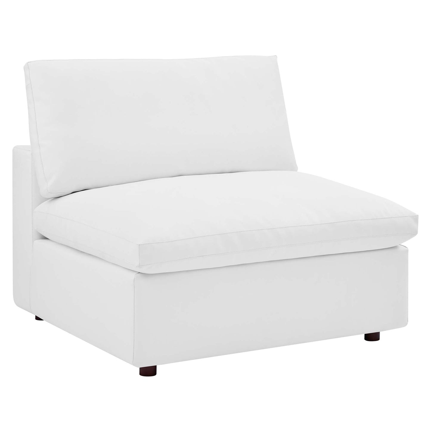 Modway Outlet Commix Down Filled Overstuffed Vegan Leather Armless Chair by Modway  Living Room Furniture White - EEI-4694-WHI