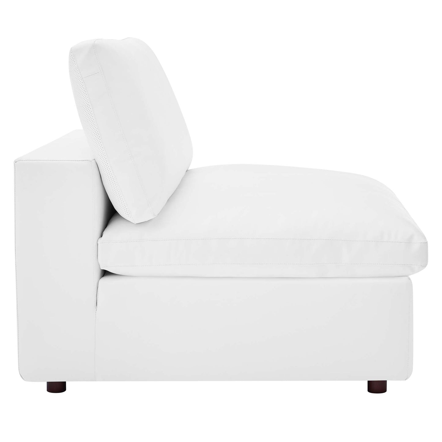 Modway Outlet Commix Down Filled Overstuffed Vegan Leather Armless Chair by Modway  Living Room Furniture White - EEI-4694-WHI