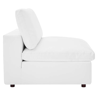 Modway Outlet Commix Down Filled Overstuffed Vegan Leather Armless Chair by Modway  Living Room Furniture White - EEI-4694-WHI