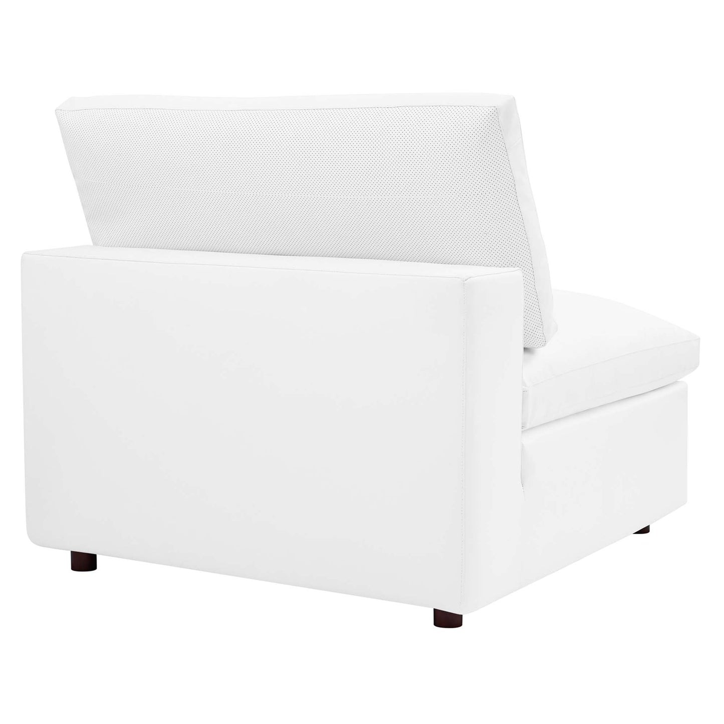 Modway Outlet Commix Down Filled Overstuffed Vegan Leather Armless Chair by Modway  Living Room Furniture White - EEI-4694-WHI