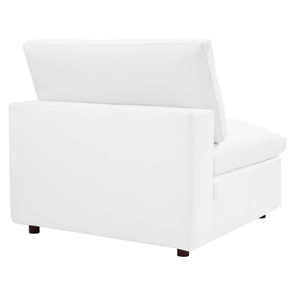 Modway Outlet Commix Down Filled Overstuffed Vegan Leather Armless Chair by Modway  Living Room Furniture White - EEI-4694-WHI