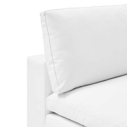 Modway Outlet Commix Down Filled Overstuffed Vegan Leather Armless Chair by Modway  Living Room Furniture White - EEI-4694-WHI