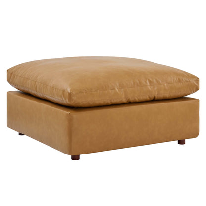 Modway Outlet Commix Down Filled Overstuffed Vegan Leather Ottoman by Modway  Living Room Furniture Tan - EEI-4695-TAN