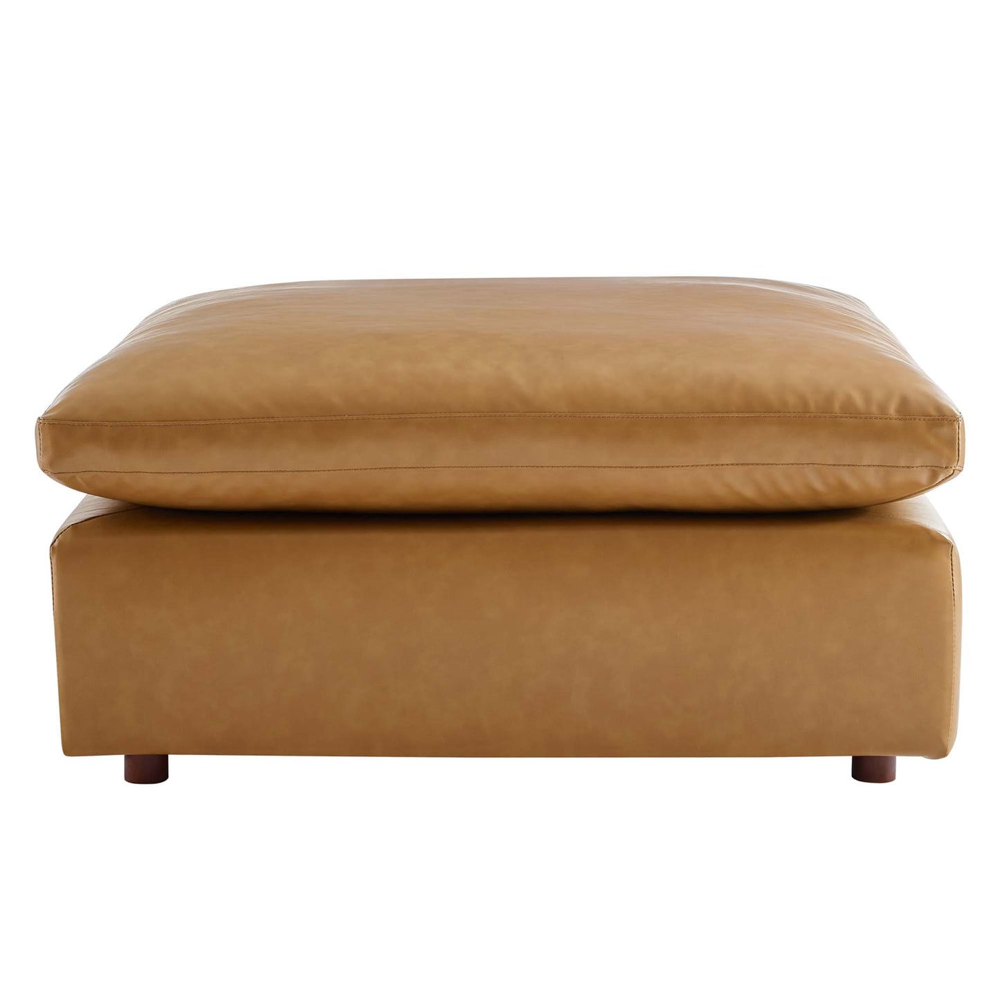 Modway Outlet Commix Down Filled Overstuffed Vegan Leather Ottoman by Modway  Living Room Furniture Tan - EEI-4695-TAN