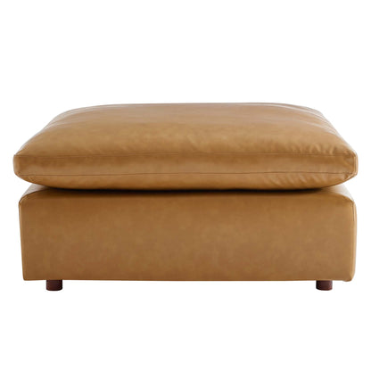 Modway Outlet Commix Down Filled Overstuffed Vegan Leather Ottoman by Modway  Living Room Furniture Tan - EEI-4695-TAN