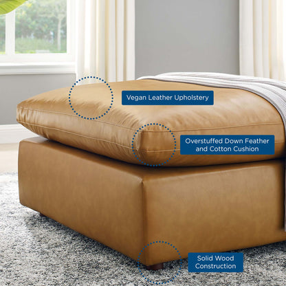 Modway Outlet Commix Down Filled Overstuffed Vegan Leather Ottoman by Modway  Living Room Furniture Tan - EEI-4695-TAN