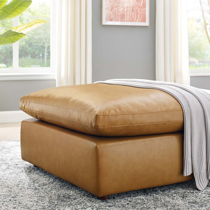 Modway Outlet Commix Down Filled Overstuffed Vegan Leather Ottoman by Modway  Living Room Furniture Tan - EEI-4695-TAN