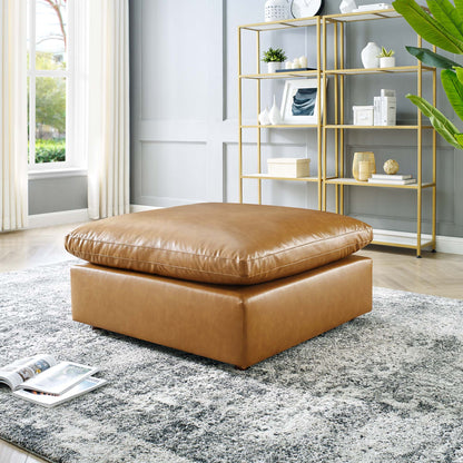 Modway Outlet Commix Down Filled Overstuffed Vegan Leather Ottoman by Modway  Living Room Furniture Tan - EEI-4695-TAN