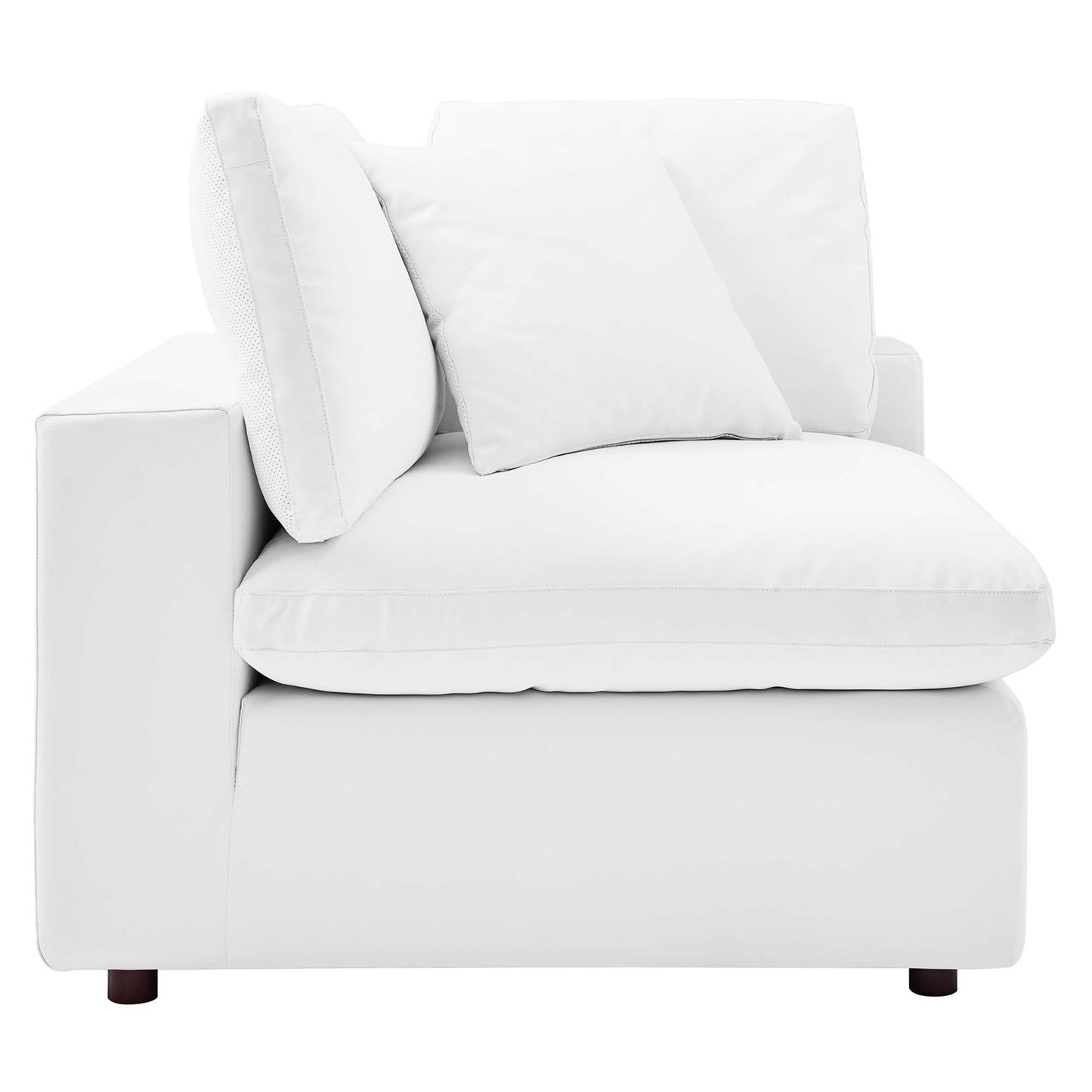 Modway Outlet Commix Down Filled Overstuffed Vegan Leather Corner Chair by Modway  Living Room Furniture White - EEI-4696-WHI