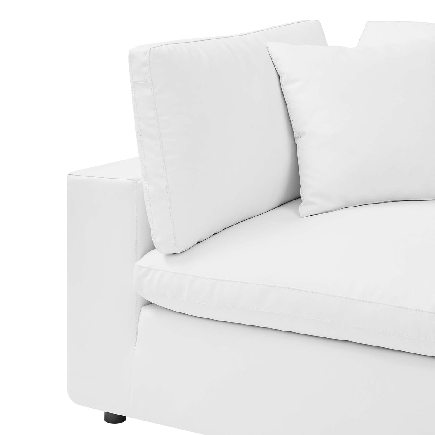 Modway Outlet Commix Down Filled Overstuffed Vegan Leather Corner Chair by Modway  Living Room Furniture White - EEI-4696-WHI