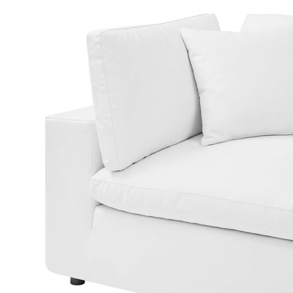 Modway Outlet Commix Down Filled Overstuffed Vegan Leather Corner Chair by Modway  Living Room Furniture White - EEI-4696-WHI