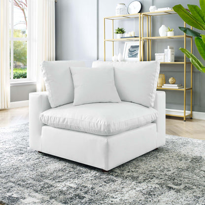 Modway Outlet Commix Down Filled Overstuffed Vegan Leather Corner Chair by Modway  Living Room Furniture White - EEI-4696-WHI