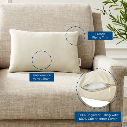 Modway Outlet Enhance 18" Lumbar Performance Velvet Throw Pillow by Modway  Living Room Pillow Ivory - EEI-4703-IVO