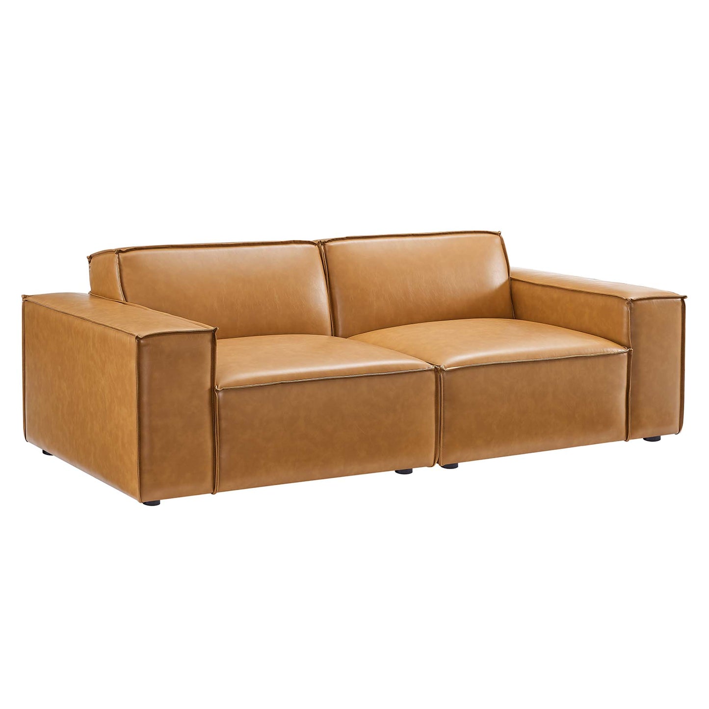 Modway - Restore Vegan Leather Loveseat by Modway  Living Room Sofas and Armchairs Brown - EEI-4707-TAN