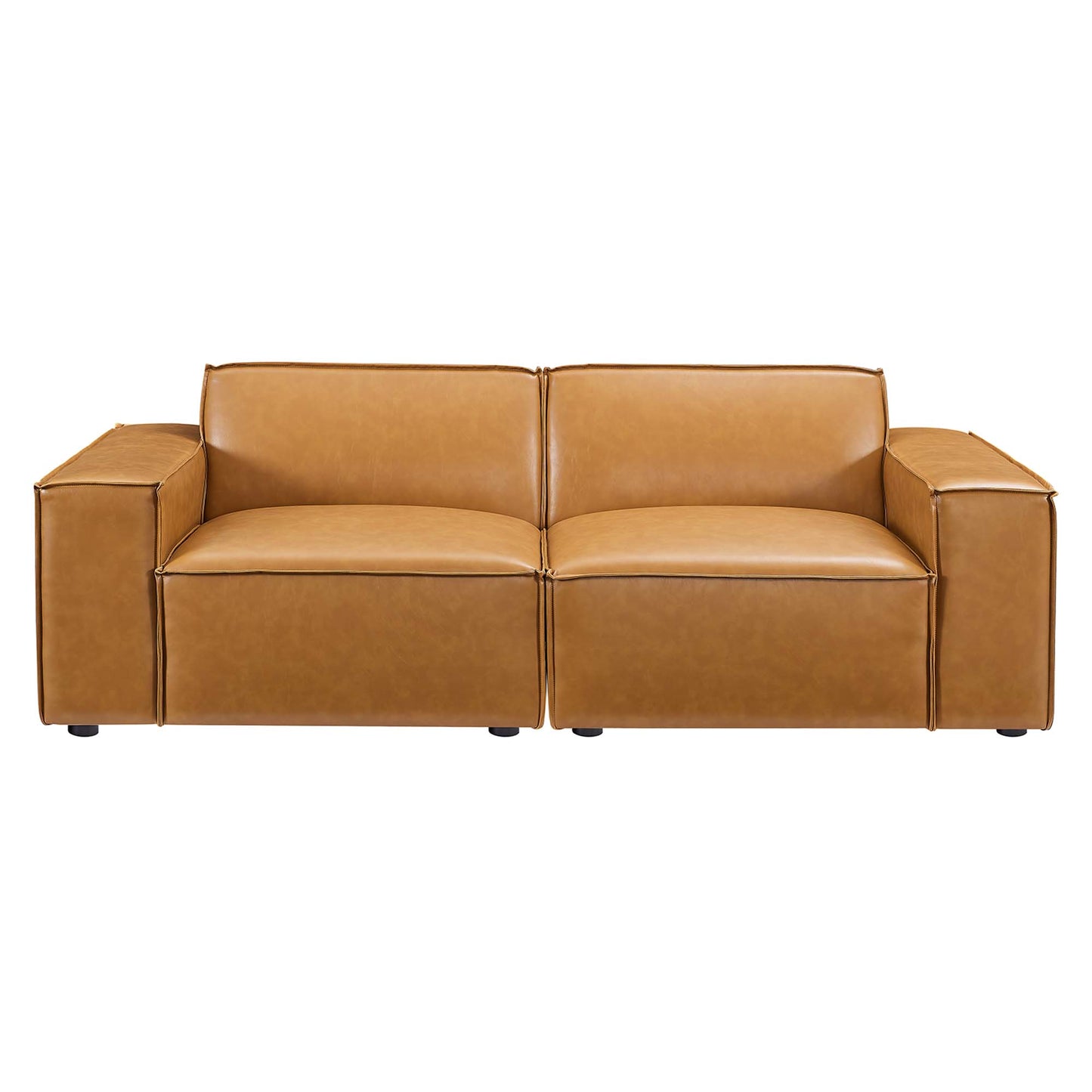 Modway - Restore Vegan Leather Loveseat by Modway  Living Room Sofas and Armchairs Brown - EEI-4707-TAN