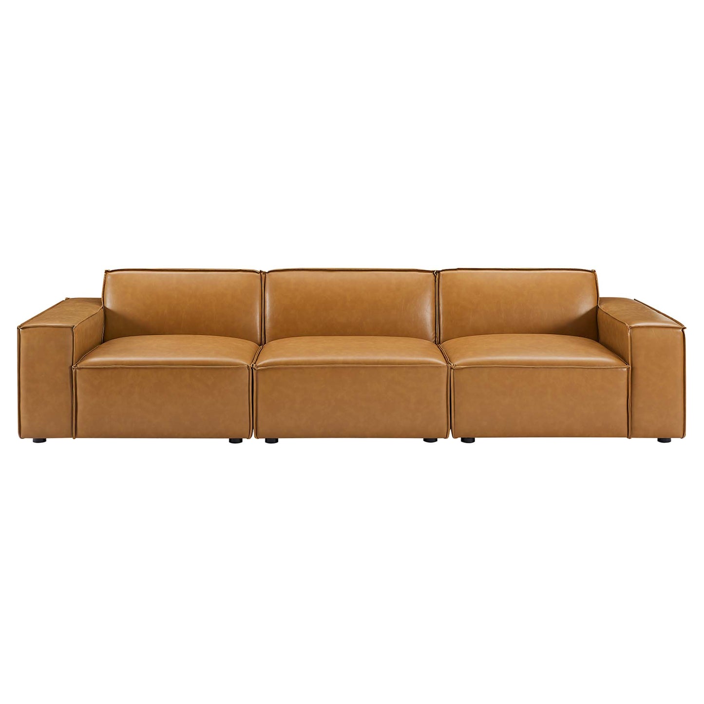 Modway - Restore 3-Piece Vegan Leather Sofa by Modway  Living Room Sofas and Armchairs Brown - EEI-4708-TAN