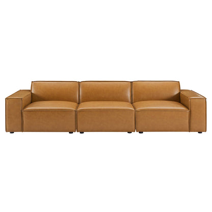 Modway - Restore 3-Piece Vegan Leather Sofa by Modway  Living Room Sofas and Armchairs Brown - EEI-4708-TAN