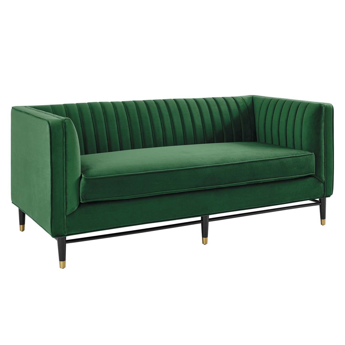 Modway Outlet Devote Channel Tufted Performance Velvet Loveseat by Modway  Living Room Furniture Emerald - EEI-4718-EME