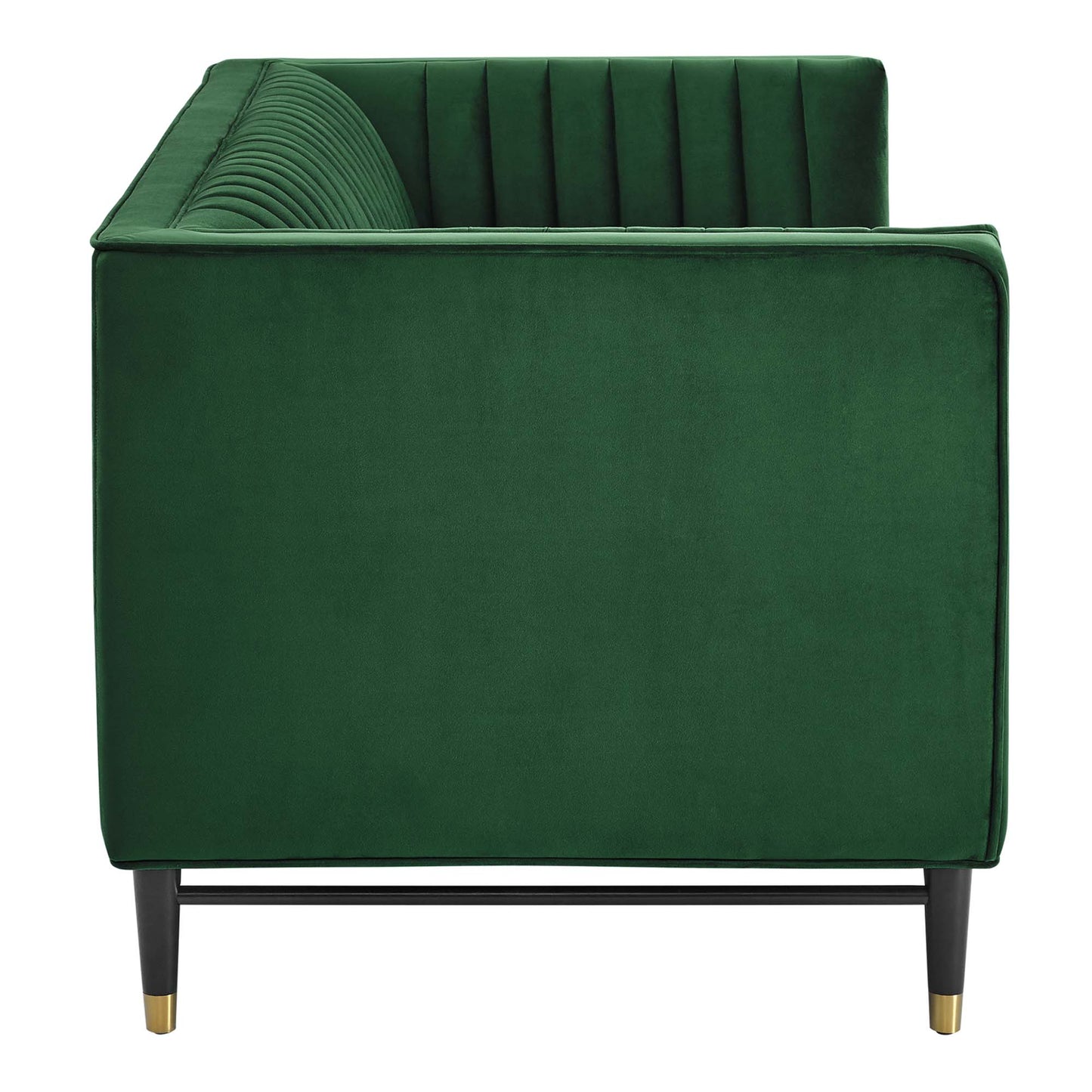 Modway Outlet Devote Channel Tufted Performance Velvet Loveseat by Modway  Living Room Furniture Emerald - EEI-4718-EME