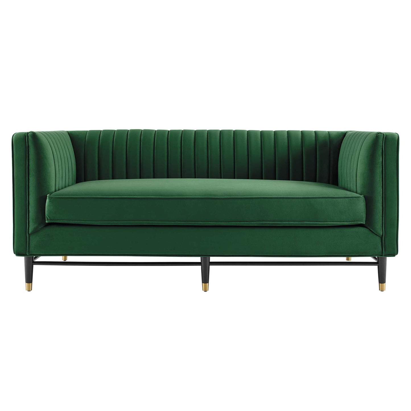 Modway Outlet Devote Channel Tufted Performance Velvet Loveseat by Modway  Living Room Furniture Emerald - EEI-4718-EME