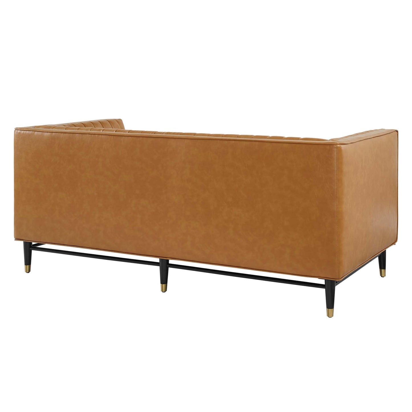 Modway Outlet Devote Channel Tufted Vegan Leather Loveseat by Modway  Living Room Furniture Tan - EEI-4719-TAN