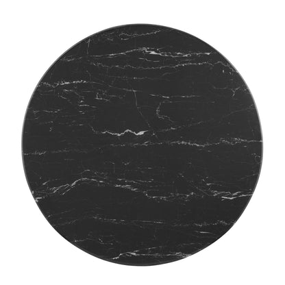 Modway - Verne 28" Artificial Marble Dining Table by Modway  Bar and Dining Bar and Dining Tables Black - EEI-4746-GLD-BLK