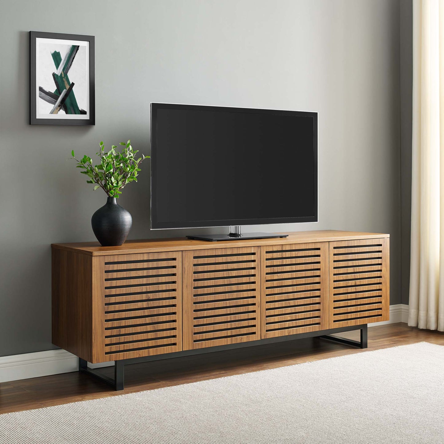 Modway - Parker 73" TV Stand by Modway  Living Room Decor Brown - EEI-4763-WAL