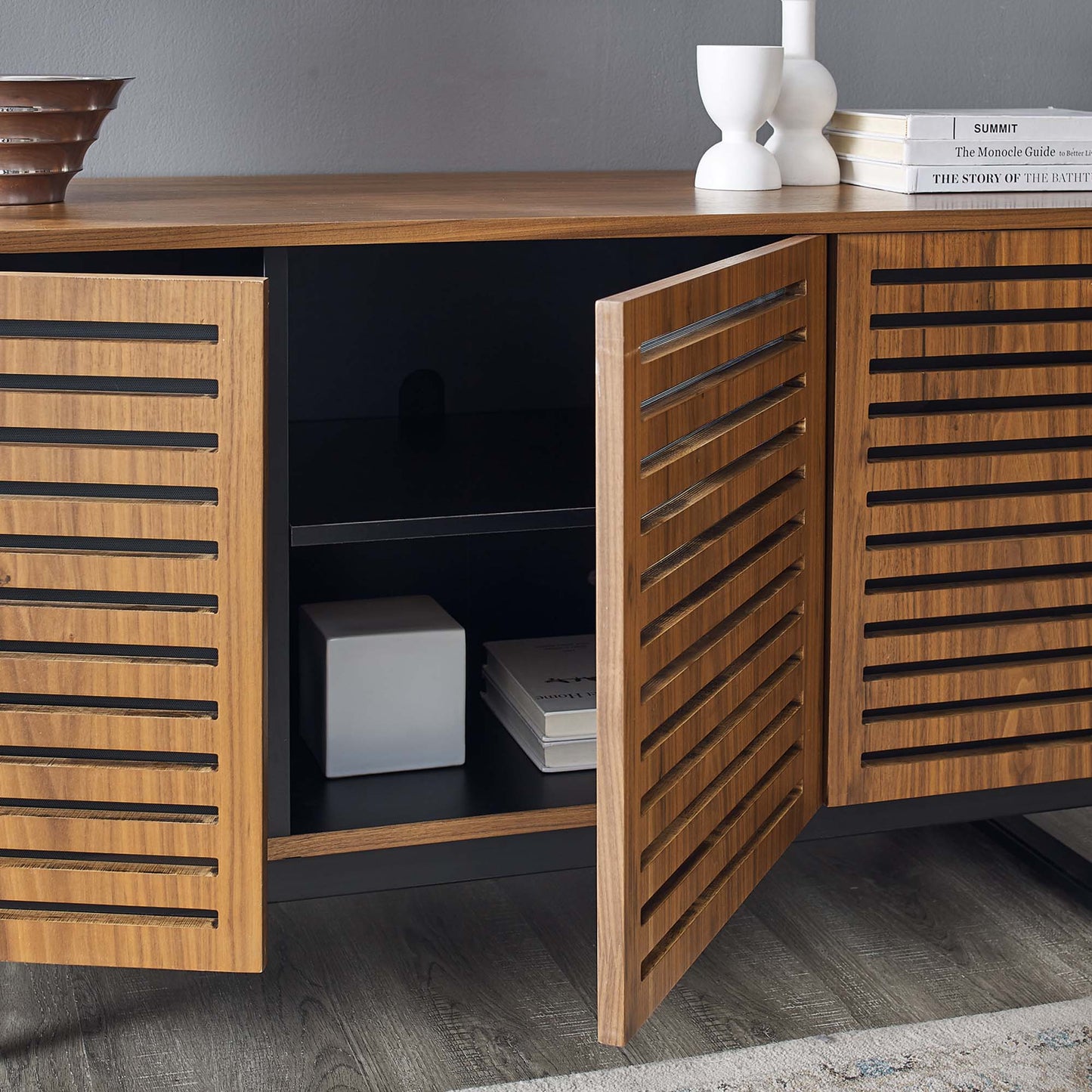 Modway Outlet Parker 55" TV Stand by Modway  Living Room Furniture Walnut - EEI-4764-WAL