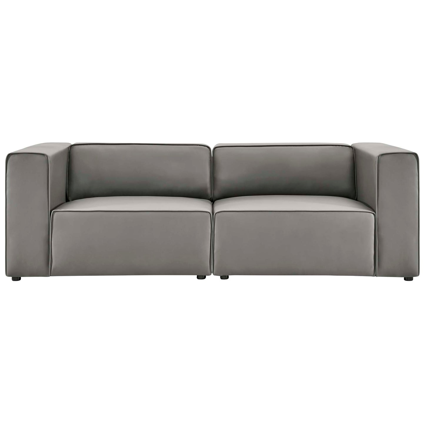 Modway - Mingle 2-Piece Vegan Leather Sectional Sofa Loveseat by Modway  Living Room Sofas and Armchairs Gray - EEI-4788-GRY
