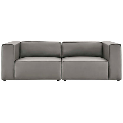 Modway - Mingle 2-Piece Vegan Leather Sectional Sofa Loveseat by Modway  Living Room Sofas and Armchairs Gray - EEI-4788-GRY
