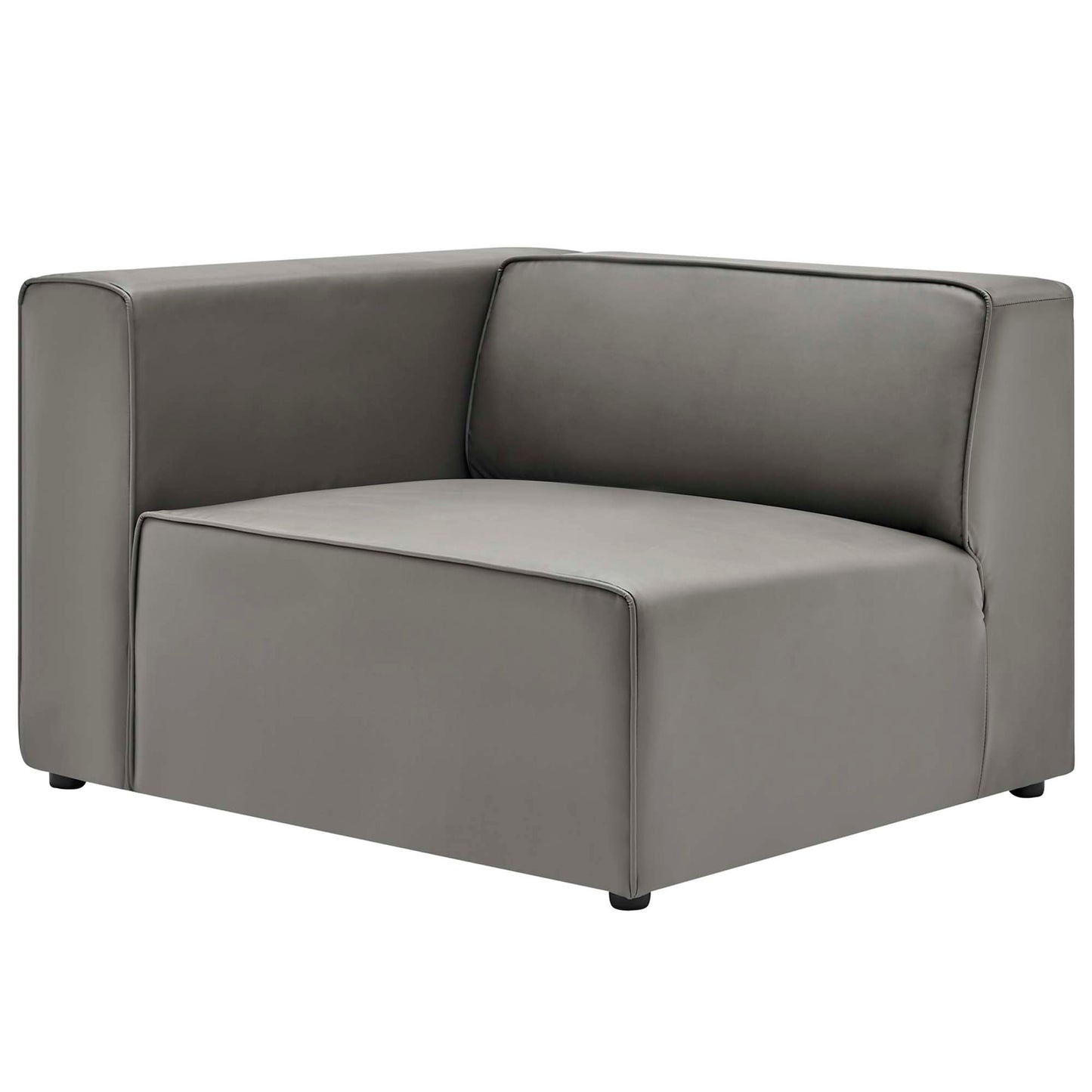 Modway - Mingle 2-Piece Vegan Leather Sectional Sofa Loveseat by Modway  Living Room Sofas and Armchairs Gray - EEI-4788-GRY